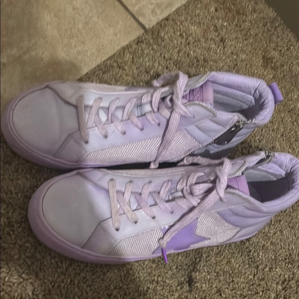 Vintage Lavender High-Top Sneakers